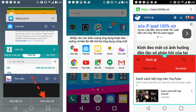 Đa nhiệm chia màn hình 2 cách chạy đa nhiệm trên điện thoại LG G4