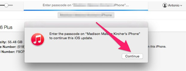 Nhấn Continue. Phải làm thế nào khi muốn lên đời iOS 8.4 mà iPhone thiếu bộ nhớ?