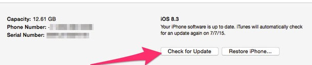 Click Check for Update Phải làm thế nào khi muốn lên đời iOS 8.4 mà iPhone thiếu bộ nhớ?