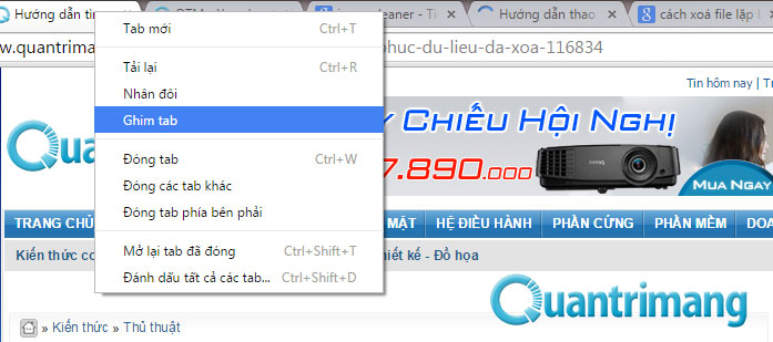 Hướng dẫn thao tác chuột phải đa năng trên trình duyệt Chrome