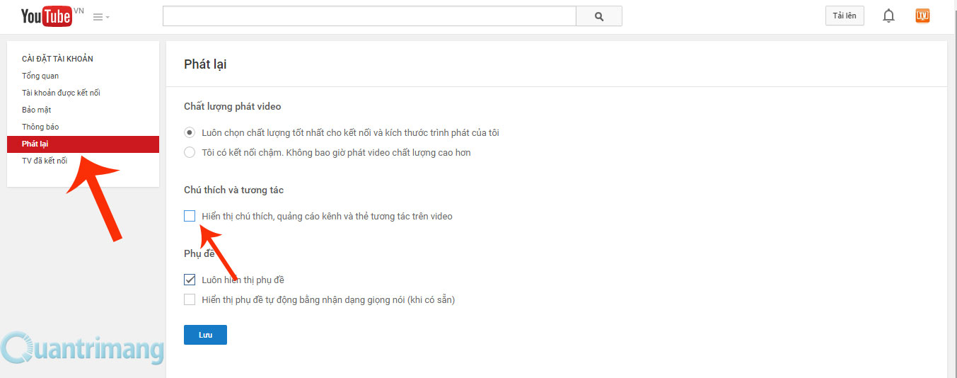 5 mẹo nên biết khi dùng YouTube Tắt các chú thích