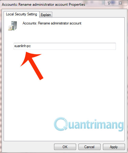 Làm thế nào để thay đổi tên tài khoản Administrator trong Windows?