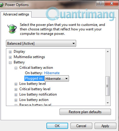 Thiết lập thời điểm ngủ đông (Hibernation Point)