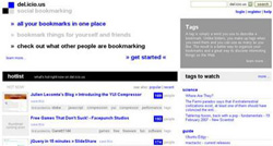 Giao diện đơn giản của del.icio.us