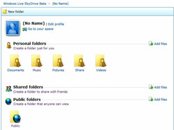 Giao diện Windows Live Skydrive Beta