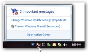 Quản lý Action Center trong Windows 7