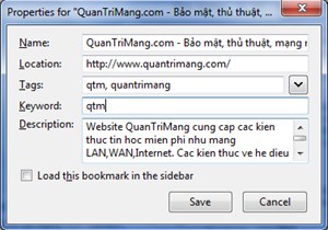 Sử dụng từ khoá mở một website trong Firefox