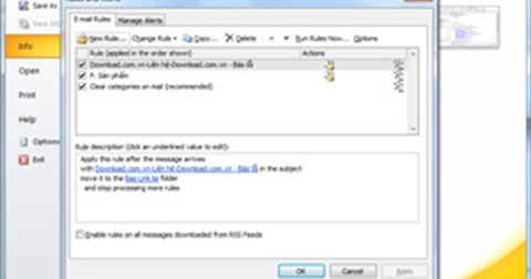 eLab - Tự động chuyển Important mail thành Normal trong Outlook 2010