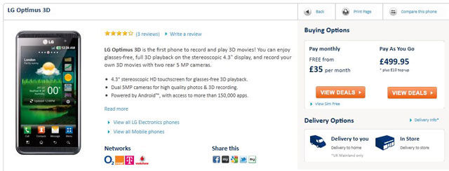 5 lý do khiến 3D phone chưa thành công trong năm 2011