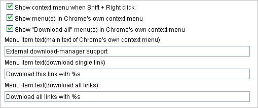 Tích hợp trình hỗ trợ download vào menu chuột phải của Chrome