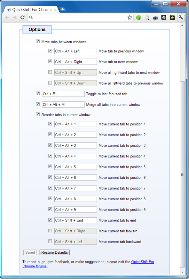 Thay đổi phím tắt Google Chrome theo ý thích