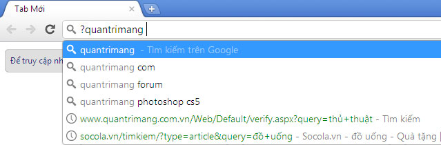 Những thủ thuật trên Google Chrome Omnibox