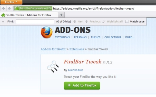 Tìm kiếm nội dung trên trang hiệu quả hơn trên Firefox