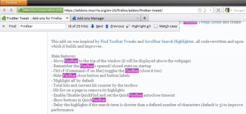 Tìm kiếm nội dung trên trang hiệu quả hơn trên Firefox