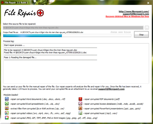 Sửa chữa các tập tin bị hỏng