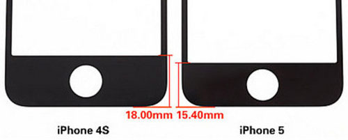 Mặt màn hình của iPhone 5 mỏng hơn 4S
