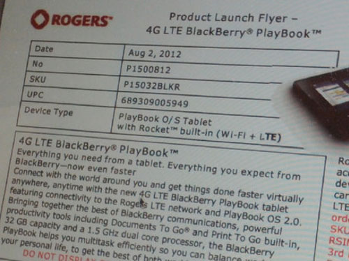 PlayBook 4G có thể bán với giá 550 USD