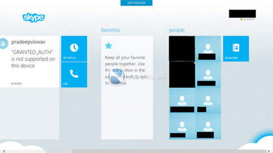 Phiên bản Skype cho Windows 8 lộ diện