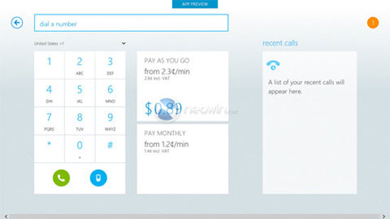 Phiên bản Skype cho Windows 8 lộ diện