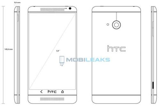Smartphone HTC One phiên bản phóng to 5.9 inch lộ diện