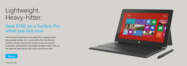 Microsoft giảm giá 100 USD cho Surface Pro