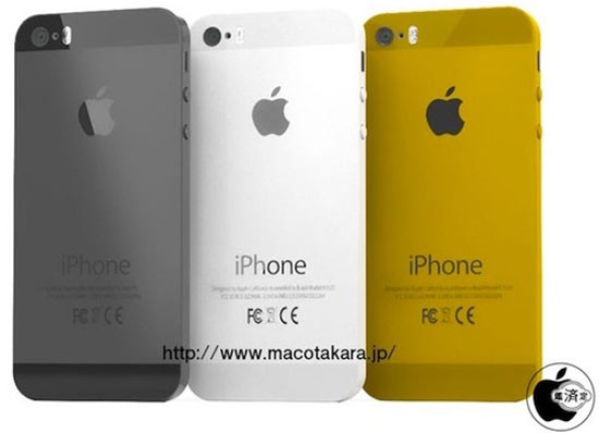 Ngoài màu đen và trắng, iPhone mới có thể thêm màu vàng kim loại. iPhone 5S có thể thêm bản màu vàng, phím Home bằng Sapphire