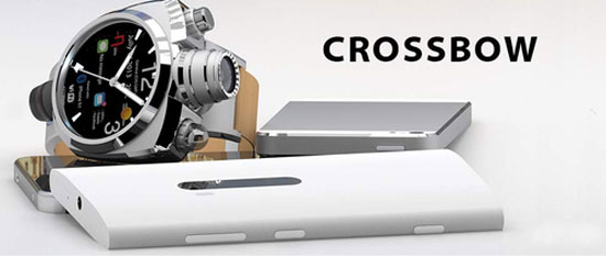Crossbow sử dụng pin để chạy ứng dụng và năng lượng cơ để cấp nguồn cho hệ thống xem giờ. Smartwatch chụp ảnh 41 "chấm" của Thuỵ Sĩ