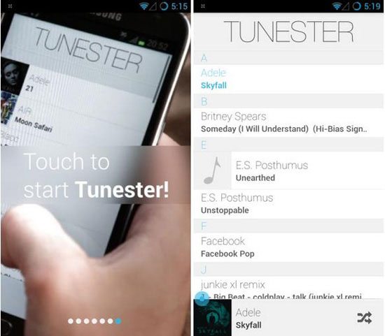 Tunester trình nghe nhạc tối giản dành cho Android