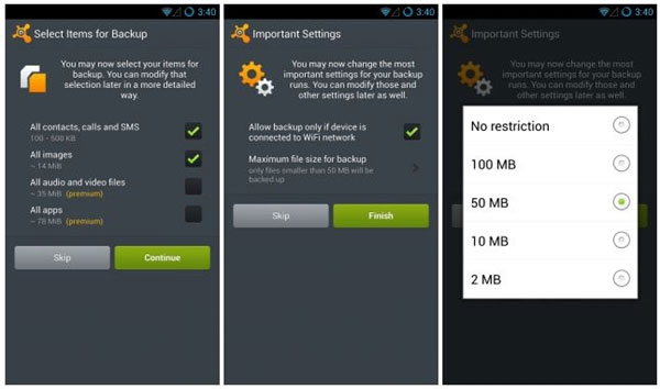 Sao lưu dữ liệu Android lên "mây"' với Avast Mobile Backup