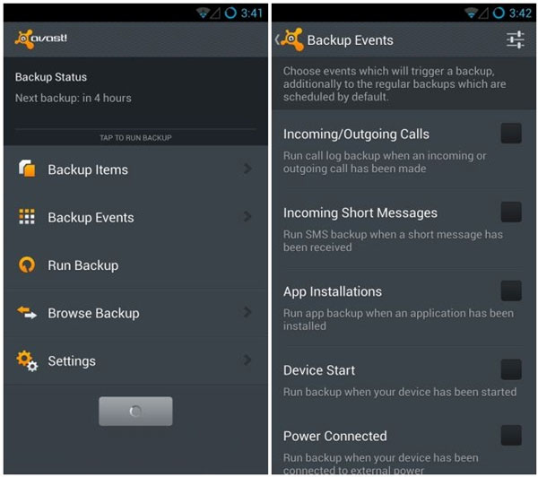Sao lưu dữ liệu Android lên "mây"' với Avast Mobile Backup