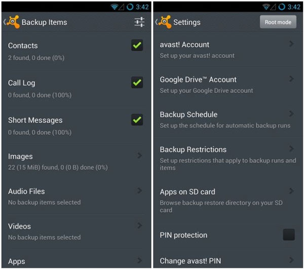 Sao lưu dữ liệu Android lên "mây"' với Avast Mobile Backup