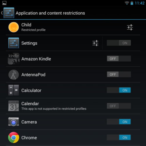 Tài khoản bị hạn chế Chia sẻ tablet Android và giữ gìn sự riêng tư
