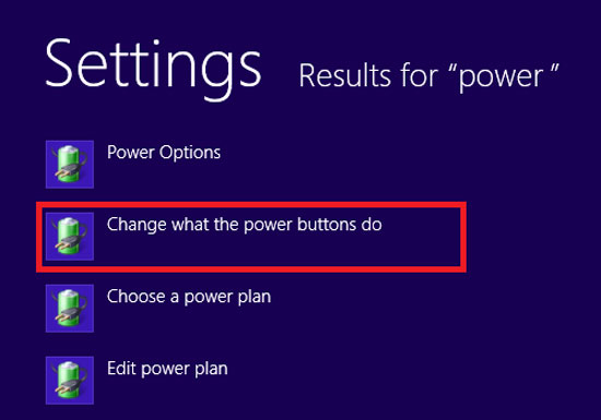 Chọn “Change what the power buttons do” ở danh sách bên trái. Kích hoạt chế độ Hibernate trên laptop Windows 8