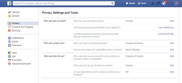 Nhấp vào Privacy/Quyền riêng tư từ menu bên trái. Cách "đóng băng" dữ liệu nhạy cảm trên Facebook