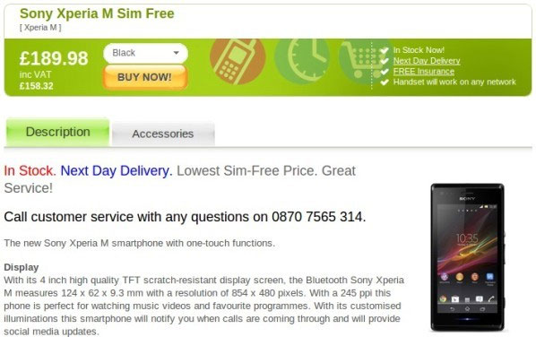 Sony Xperia M Sony Xperia M đã “nhập cảnh” nước Anh