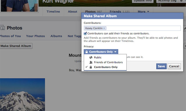 Hướng dẫn "dùng chung album ảnh" trên Facebook
