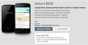 Nexus 4 giảm giá chỉ còn 4 triệu đồng