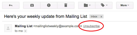 Gmail được bổ sung thêm nút Unsubcribe