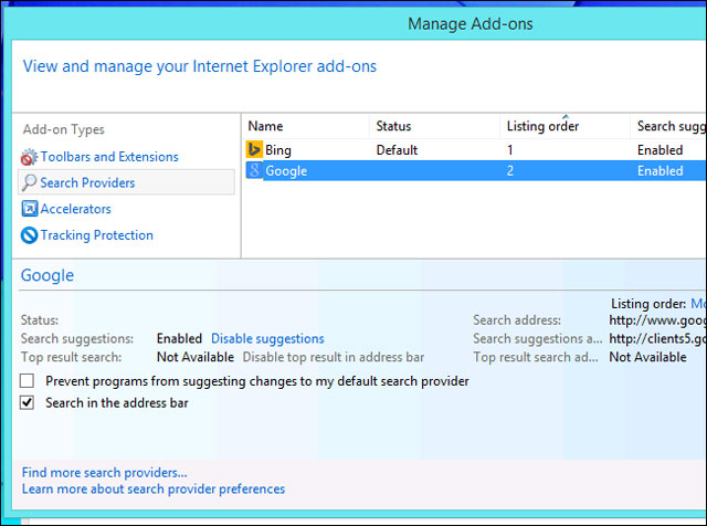 Các thay đổi công cụ tìm kiếm mặc định trên thiết bị di động