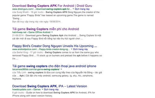 Hàng loạt website mời gọi tải game Game mới của Nguyễn Hà Đông chưa ra mắt đã bị giả mạo