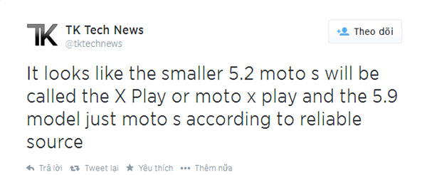 Moto S có bản Mini Moto S có thể có bản mini gọi là Moto X Play