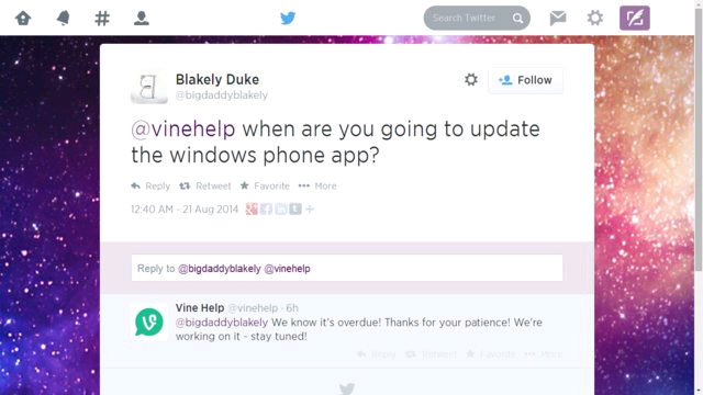 Vine chuẩn bị phát hành một bản cập nhật mới cho Windows Phone