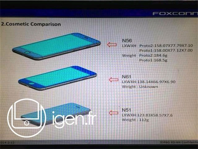 Ảnh rò rỉ thông số kích thước iPhone 6 Lộ sạch sẽ số đo hoàn chỉnh của iPhone 6