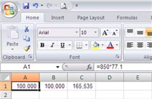 Excel 2007 cũng tính nhầm kết quả