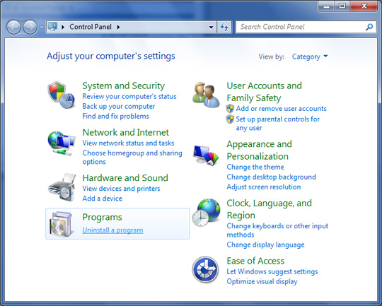 Bỏ cài đặt Internet Explorer 8 trong Windows 7