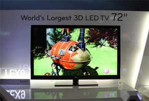 Năm sau LG sẽ phát hành TV 3D LED 72 inch