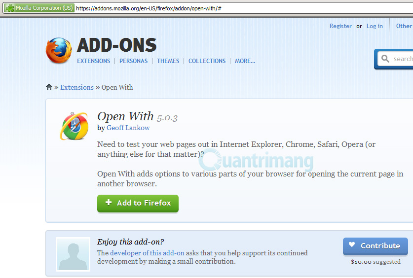 Cài đặt Extension vào Firefox