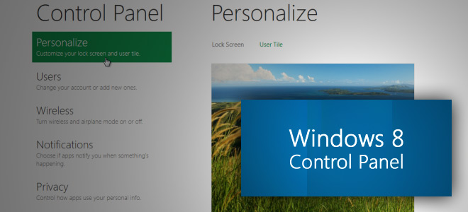 Đột nhập Control Panel Metro của Windows 8