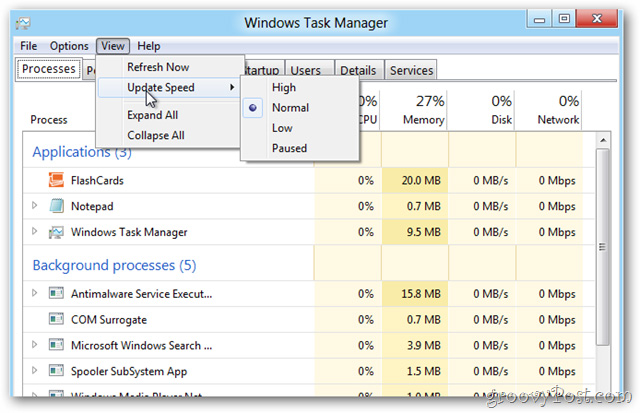 Trải nghiệm Task Manager hoàn toàn mới trong Windows 8
