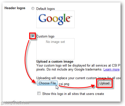 Thay đổi logo của công ty trong Google Apps